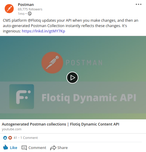 Flotiq called ingenious by Postman